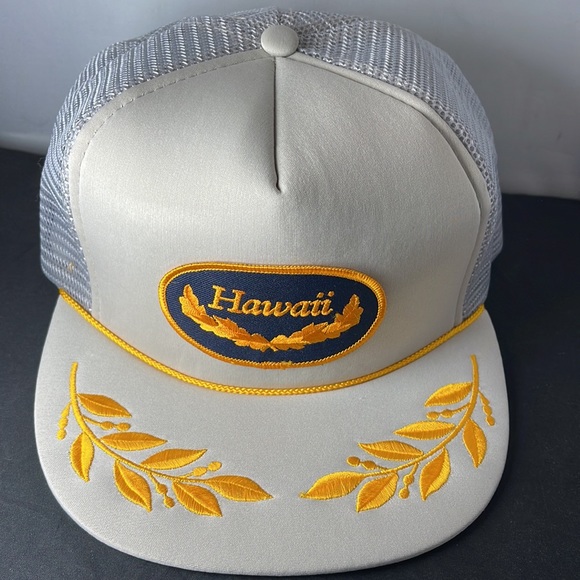 Hawaiian Headwear Vintage Hawaii Trucker Hat Corded Rope - Picture 2 of 9